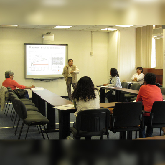 Curso-Taller de Deshidratación de frutos y hotalizas, expositores Dr. Juan Ródriguez en ponencia